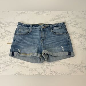 Arizona Jean Co Shorts Juniors Size 7 Blue Denim Wash Cuffed Distressed​